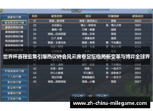 世界杯赛程密集引爆热议转会风云席卷足坛格局新变革与博弈全球界